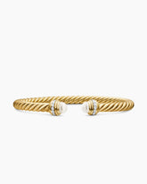 Classic Cablespira® Bracelet in 18K Yellow Gold with Pearls and Diamonds, 5mm